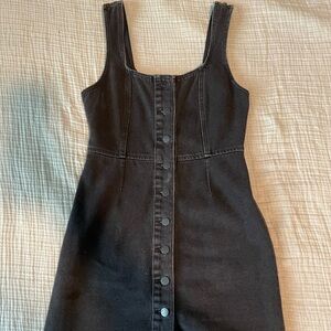 Small black denim jumper dress